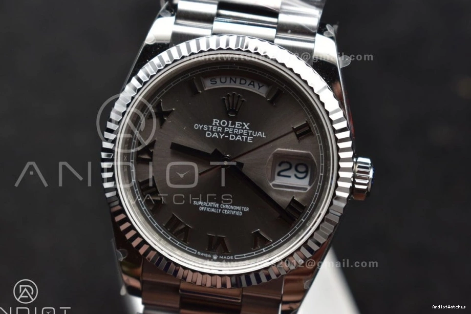 vr3255 DayDate Edition Efficient Weight) 36 on Roman Bracelet Steel V5 Grey Dial (Gain President 684 Best SS QF 904L 1120